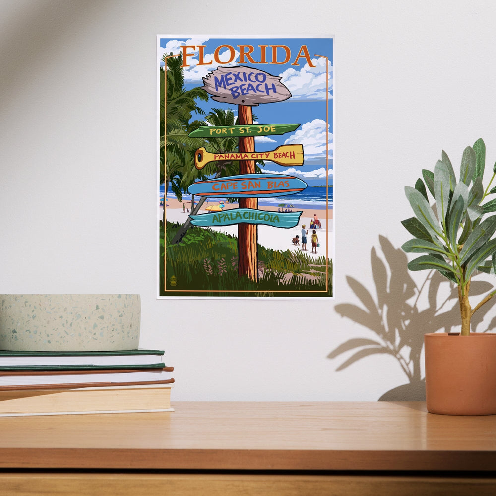 Mexico Beach, Florida, Destinations Sign, Art & Giclee Prints Art Lantern Press 