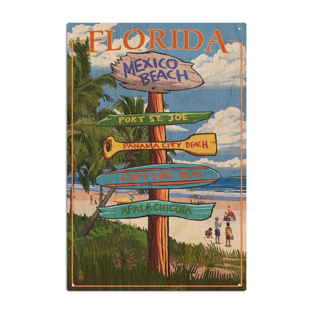 Mexico Beach, Florida, Destinations Sign, Lantern Press Artwork, Wood Signs and Postcards Wood Lantern Press 10 x 15 Wood Sign 