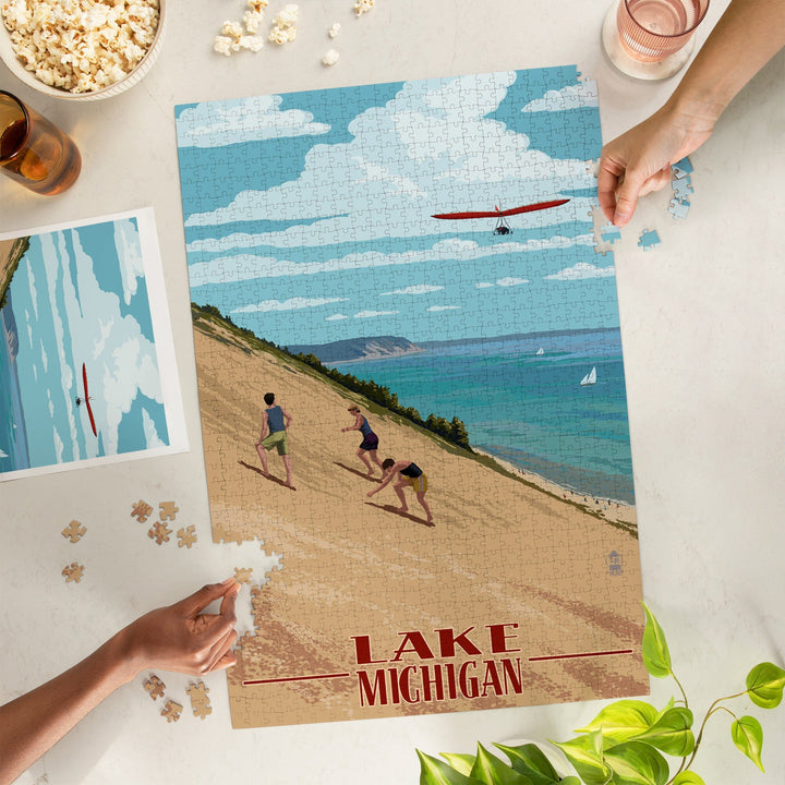 Michigan, Dunes, Jigsaw Puzzle Puzzle Lantern Press 
