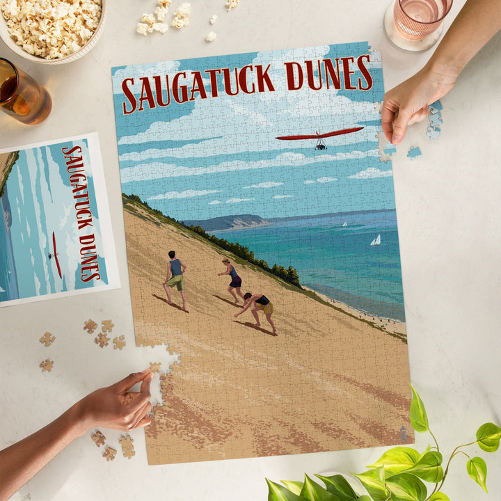 Michigan, Saugatuck Dunes, Jigsaw Puzzle Puzzle Lantern Press 