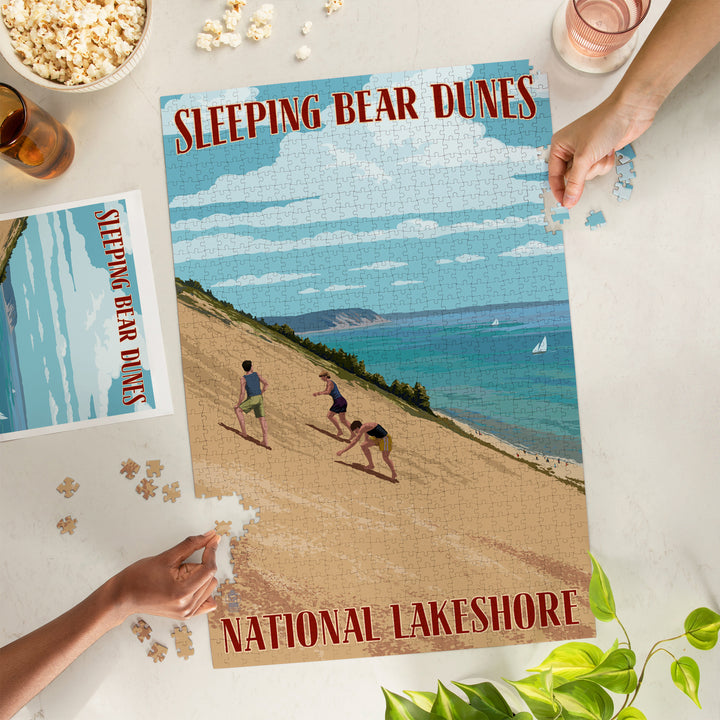 Michigan, Sleeping Bear Dunes, Jigsaw Puzzle Puzzle Lantern Press 