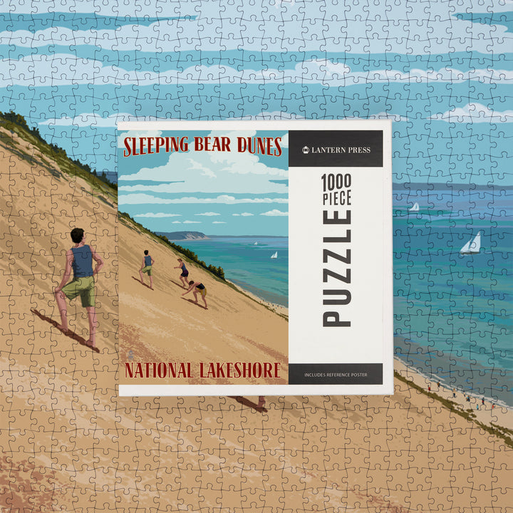 Michigan, Sleeping Bear Dunes, Jigsaw Puzzle Puzzle Lantern Press 