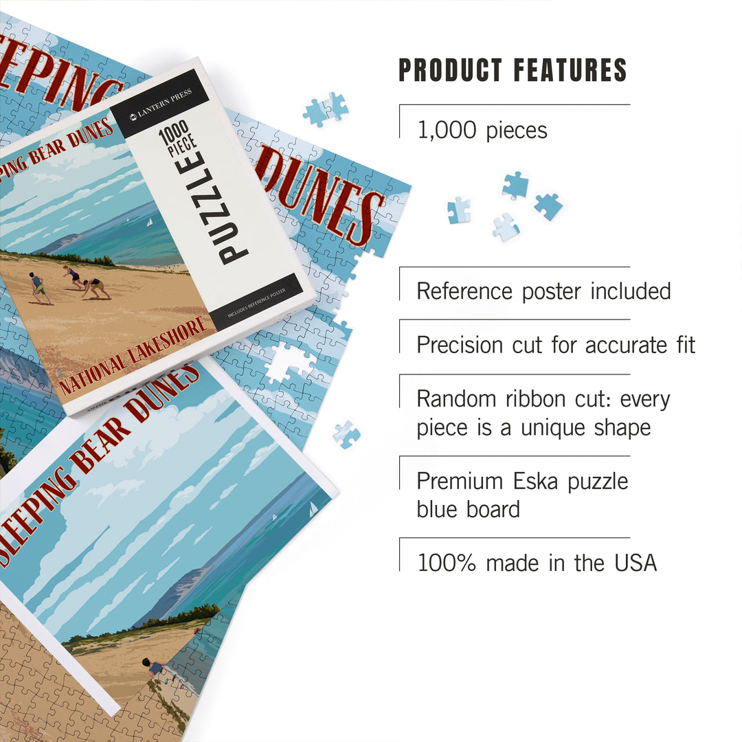 Michigan, Sleeping Bear Dunes, Jigsaw Puzzle Puzzle Lantern Press 