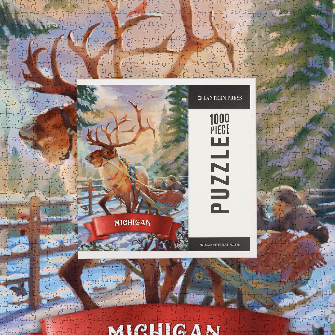 Michigan, Sleigh Ride, Jigsaw Puzzle Puzzle Lantern Press 
