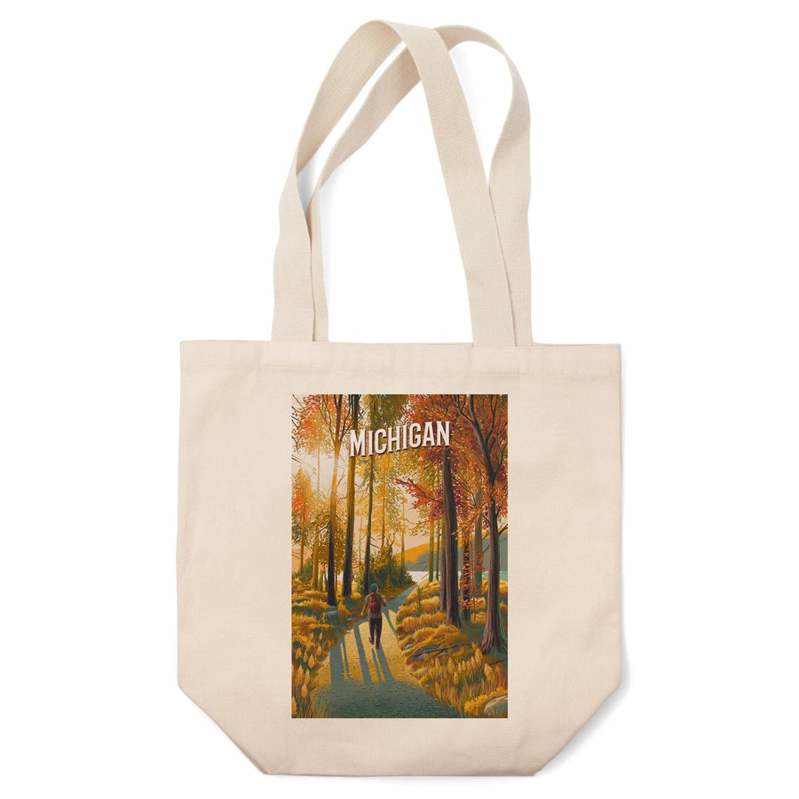 Michigan, Walk In The Woods, Day Hike, Tote Bag Totes Lantern Press 