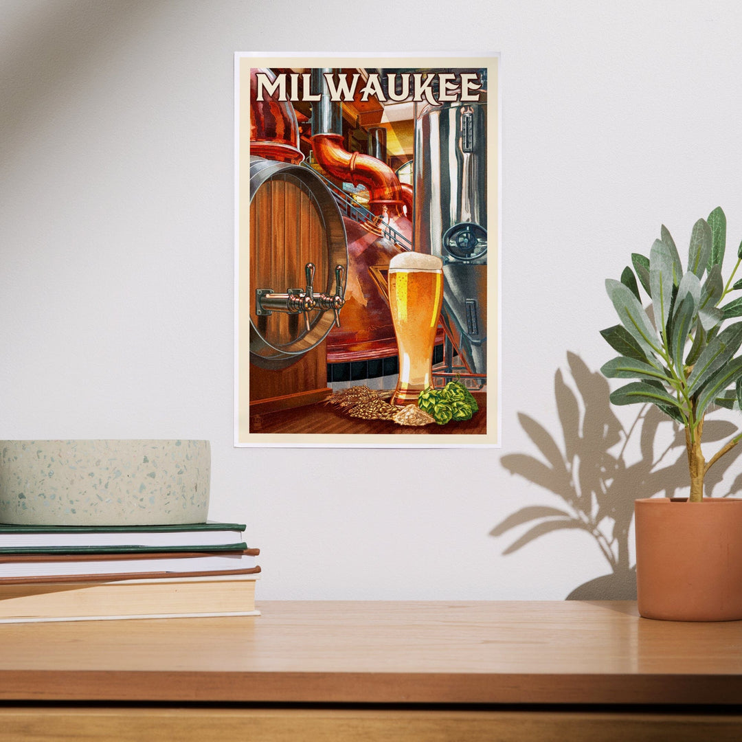 Milwaukee, Wisconsin, Art of the Beer, Art & Giclee Prints Art Lantern Press 