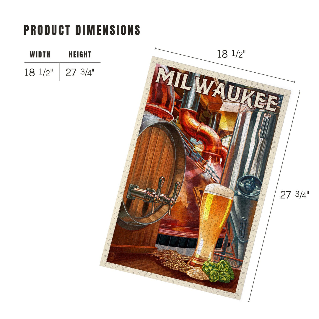 Milwaukee, Wisconsin, Art of the Beer, Jigsaw Puzzle Puzzle Lantern Press 