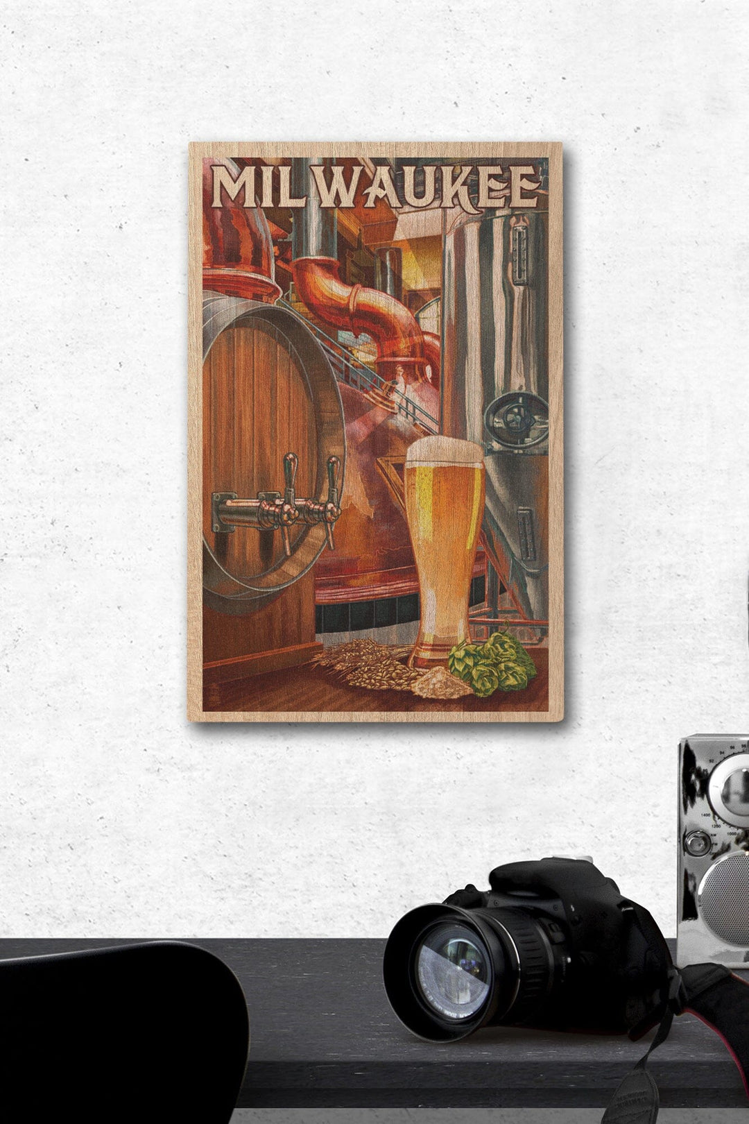 Milwaukee, Wisconsin, Art of the Beer, Lantern Press Artwork, Wood Signs and Postcards - Lantern Press