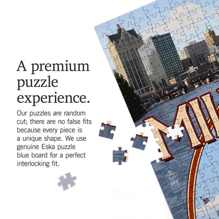 Milwaukee, Wisconsin, Montage Scenes, Jigsaw Puzzle Puzzle Lantern Press 