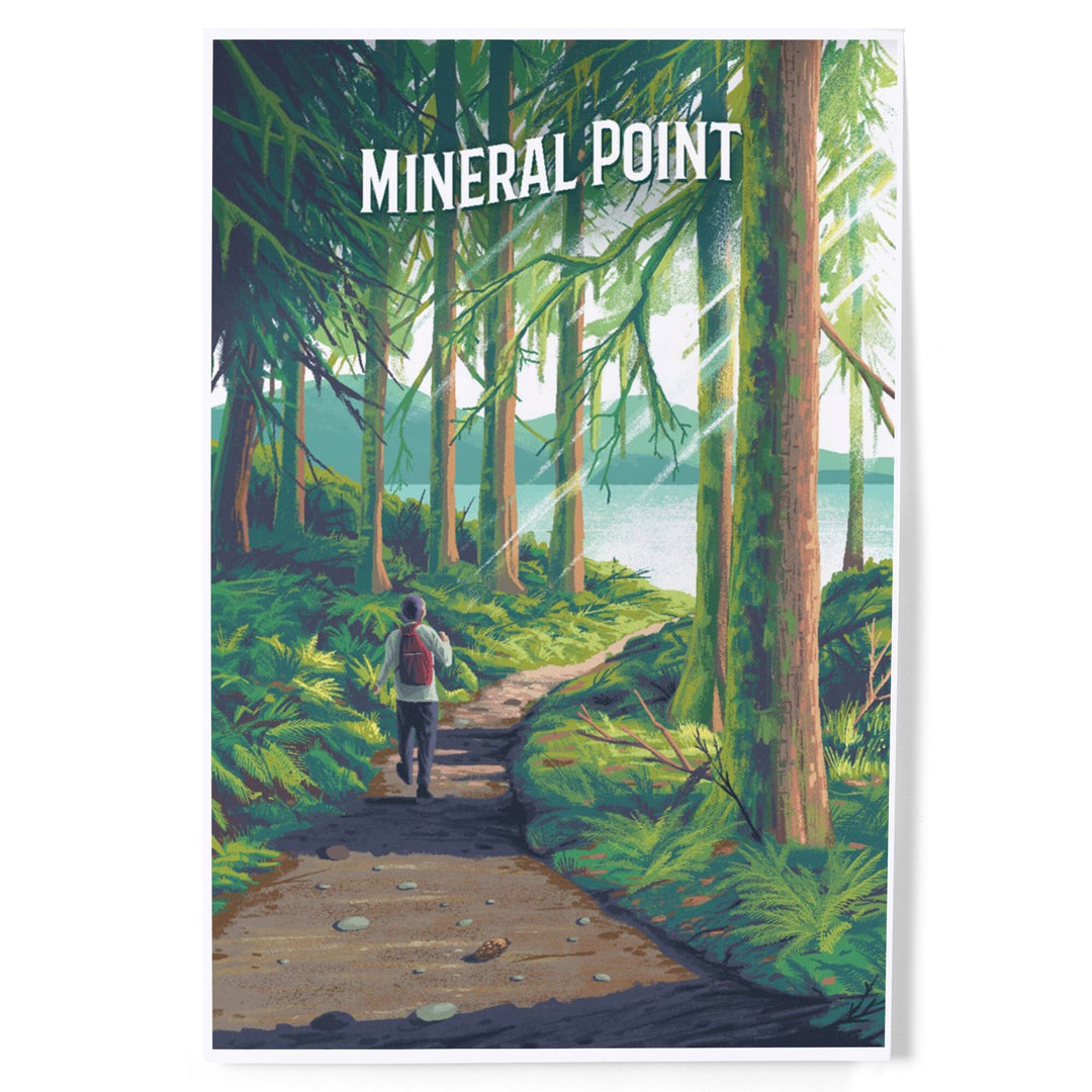 Mineral Point, Idaho, Get Outside Series, Walk in the Woods, Day Hike, Art & Giclee Prints Art Lantern Press 12 x 18 Art Print 
