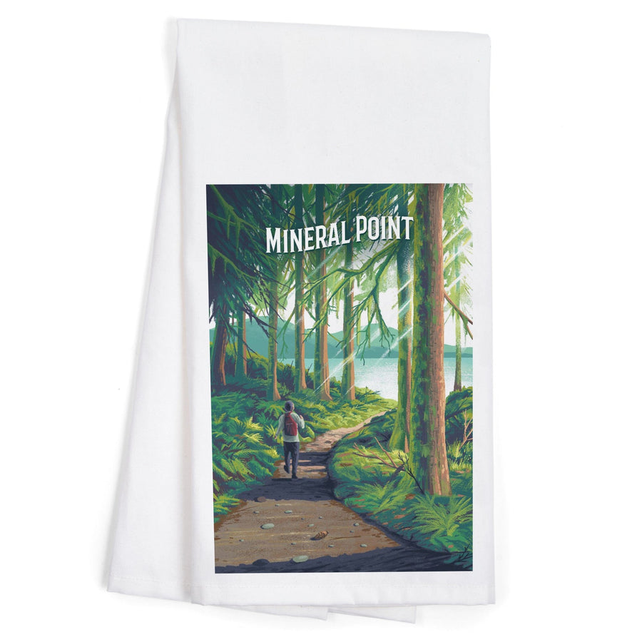Mineral Point, Idaho, Get Outside Series, Walk in the Woods, Day Hike, Organic Cotton Kitchen Tea Towels Kitchen Lantern Press 