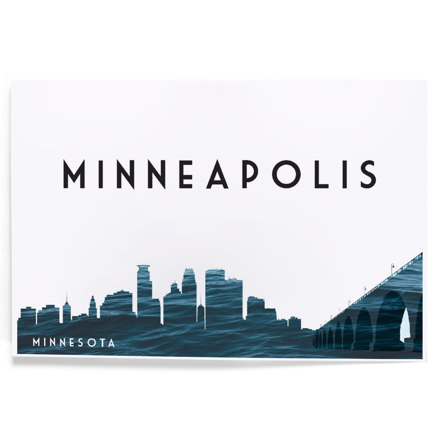 Minneapolis, Minnesota, Water Skyline, Art & Giclee Prints Art Lantern Press 