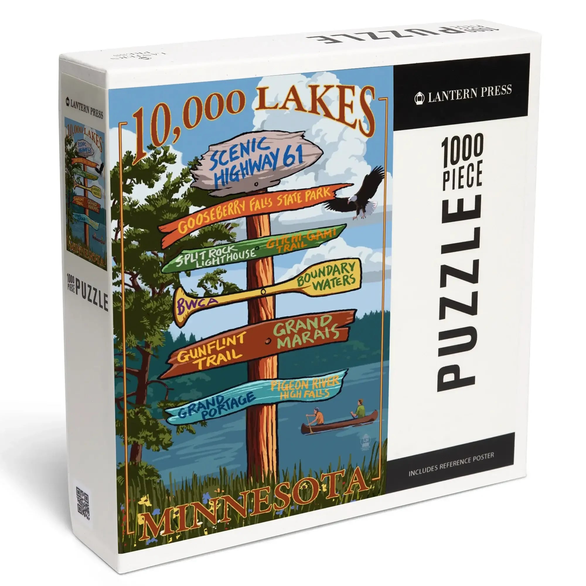 Minnesota, 10,000 Lakes, Destinations Sign, 1000 piece jigsaw