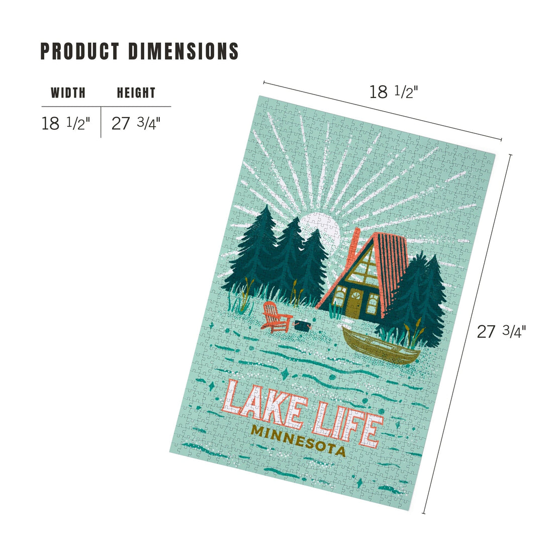 Minnesota, Lake Life Series, Cabin, Jigsaw Puzzle Puzzle Lantern Press 
