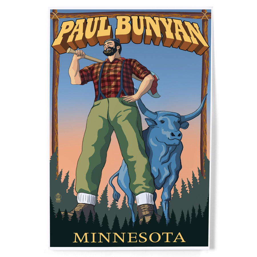 Minnesota, Paul Bunyan, Art & Giclee Prints Art Lantern Press 