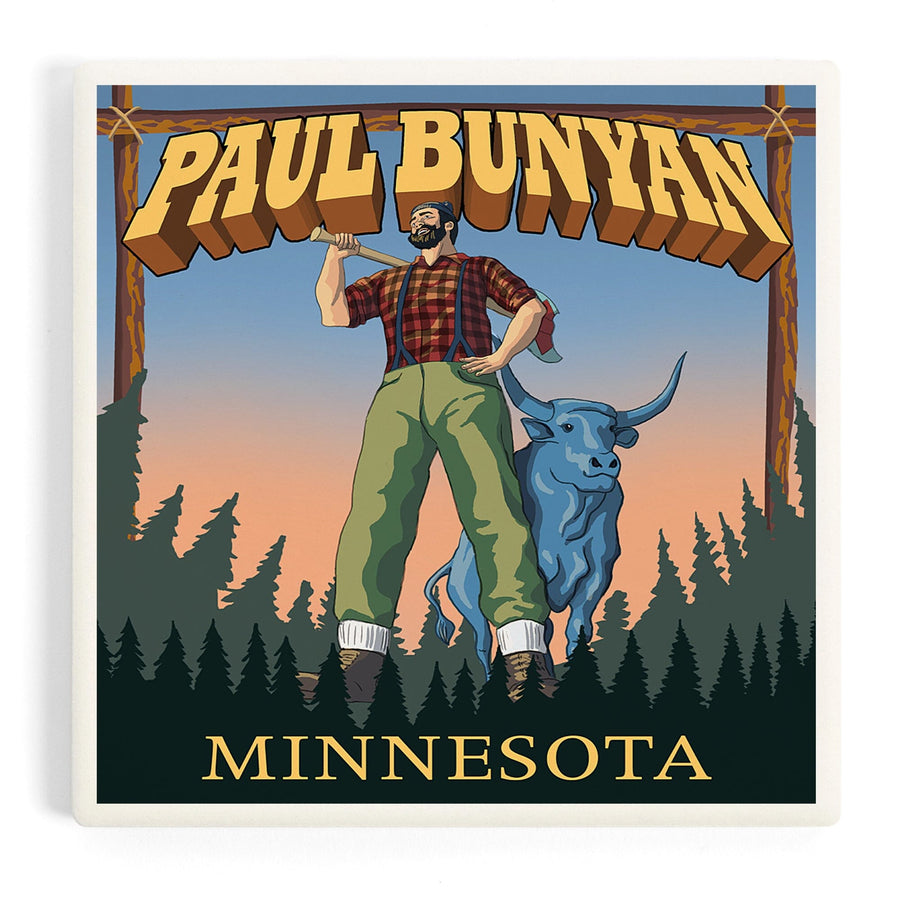 Minnesota, Paul Bunyan, Coasters Coasters Lantern Press 