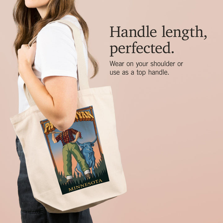 Minnesota, Paul Bunyan, Tote Bag Totes Lantern Press 
