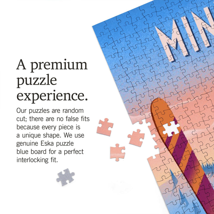 Minnesota, Prepare for Takeoff, Skis in Snowbank, Jigsaw Puzzle Puzzle Lantern Press 