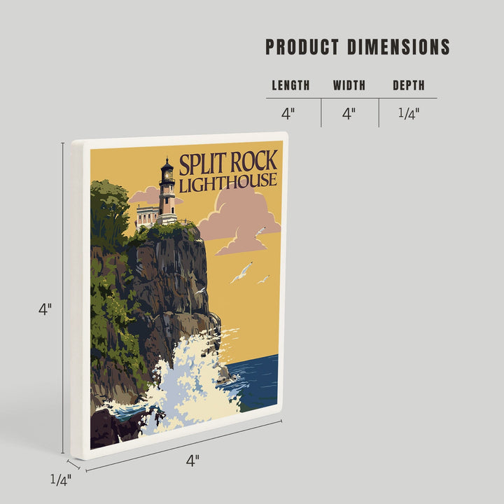 Minnesota, Split Rock Lighthouse on Lake Superior, Coasters Coasters Lantern Press 