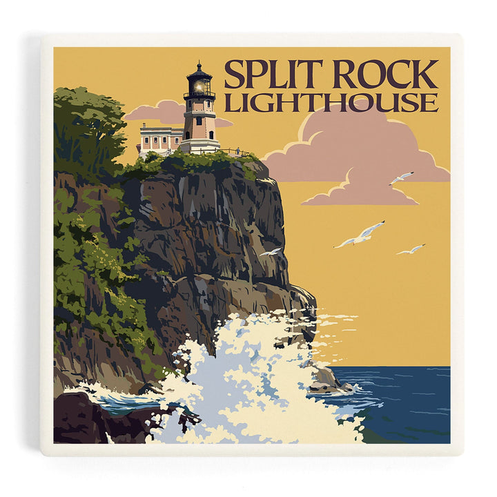 Minnesota, Split Rock Lighthouse on Lake Superior, Coasters Coasters Lantern Press 
