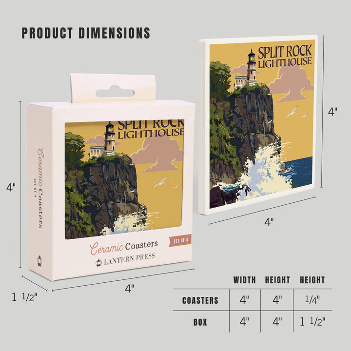 Minnesota, Split Rock Lighthouse on Lake Superior, Coasters Coasters Lantern Press 