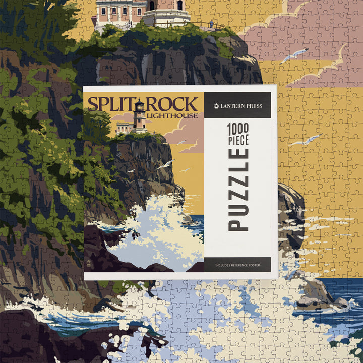Minnesota, Split Rock Lighthouse on Lake Superior, Jigsaw Puzzle Puzzle Lantern Press 