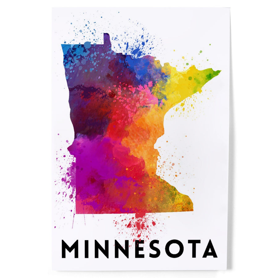 Minnesota, State Abstract Watercolor, Art & Giclee Prints Art Lantern Press 
