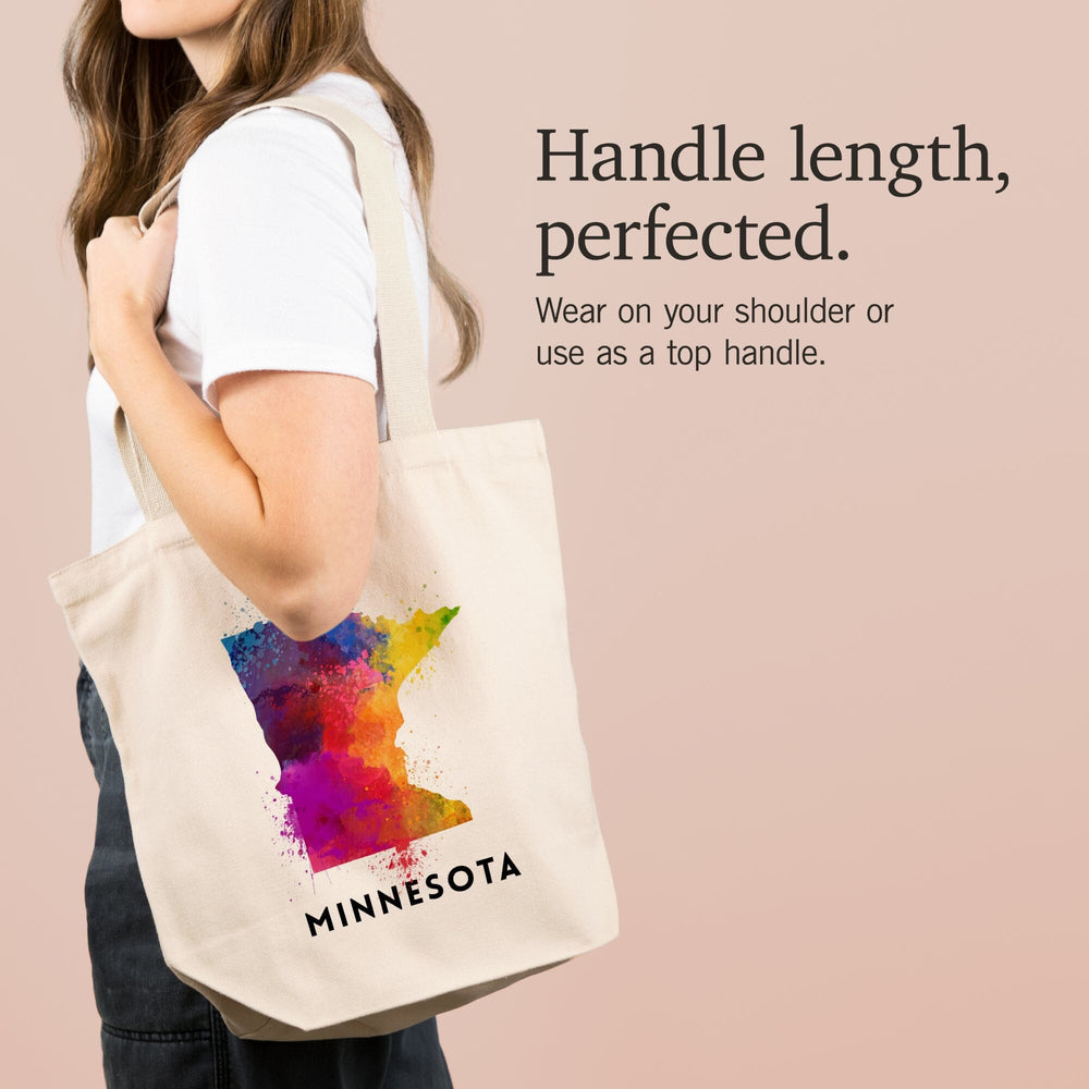 Minnesota, State Abstract Watercolor, Tote Bag Totes Lantern Press 