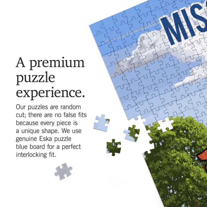 Mississippi, Signpost, Orchard, Jigsaw Puzzle Puzzle Lantern Press 