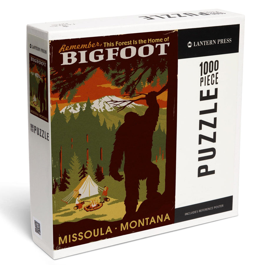 Missoula, Montana, Home of Bigfoot, WPA Style, Jigsaw Puzzle Puzzle Lantern Press 