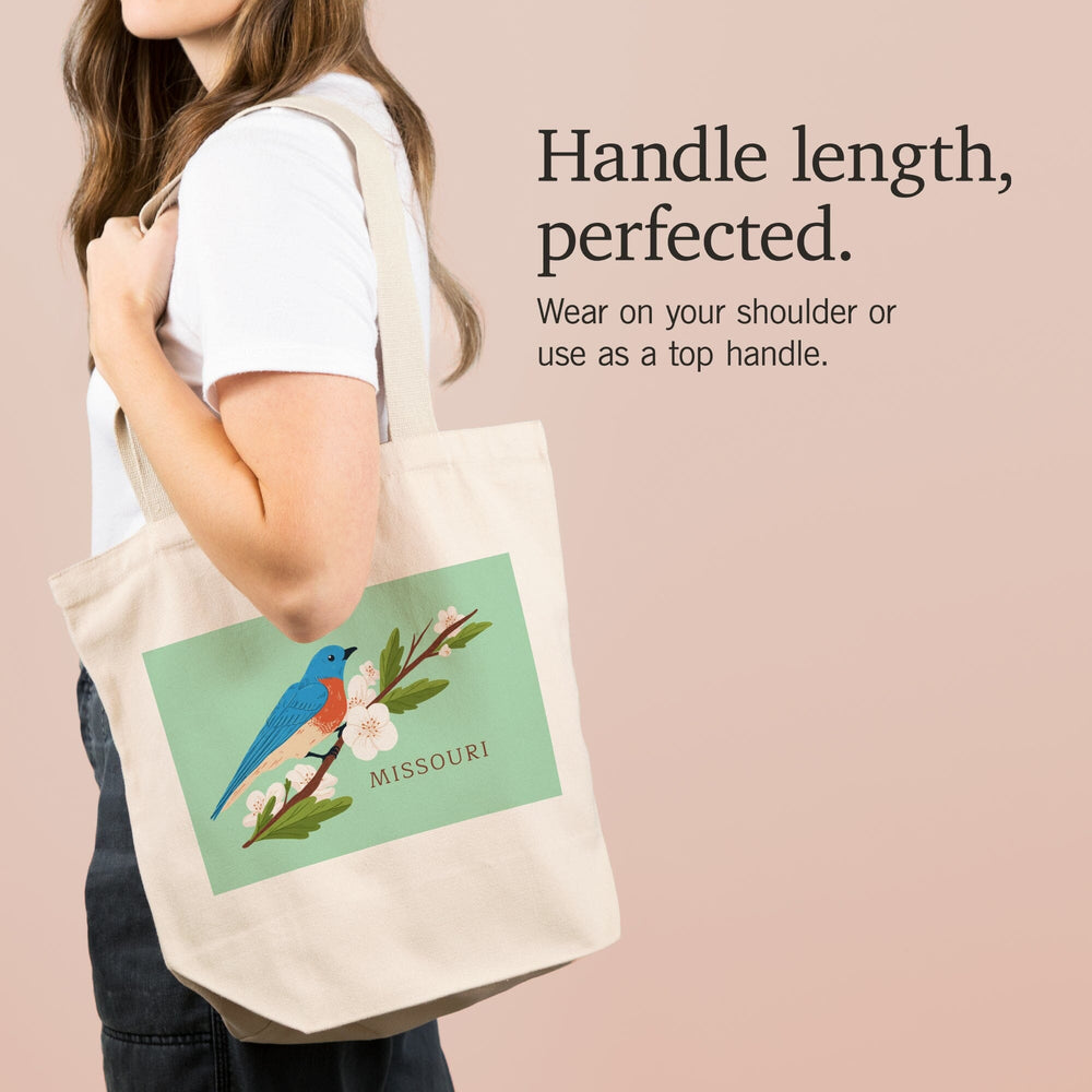 Missouri, State Bird and Flower Collection, Bird on Branch, Tote Bag Totes Lantern Press 