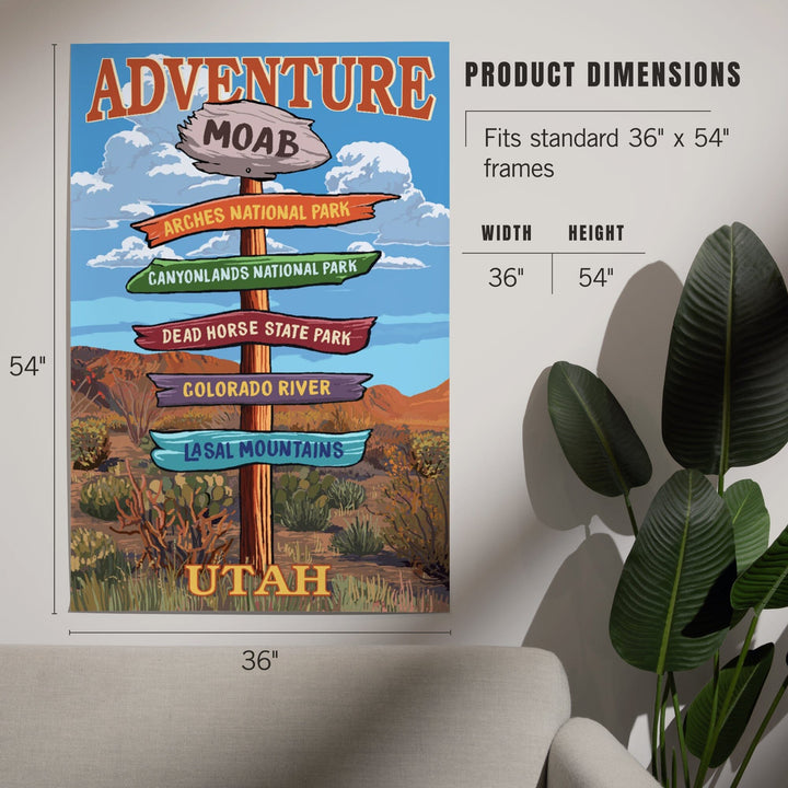 Moab, Utah, Destination Signpost, Art & Giclee Prints Art Lantern Press 