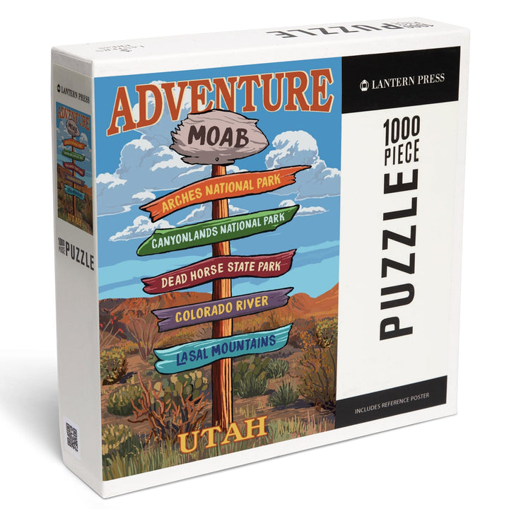 Moab, Utah, Destination Signpost, Jigsaw Puzzle Puzzle Lantern Press 