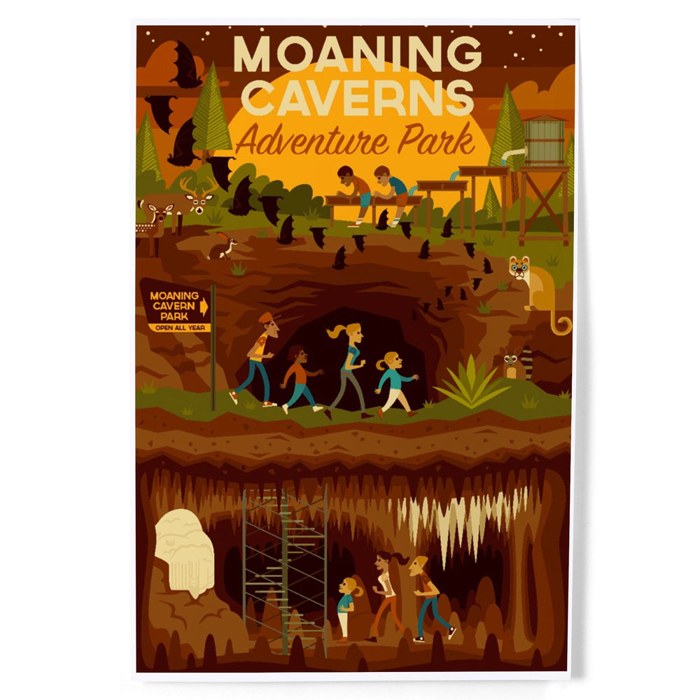 Moaning Caverns Adventure Park, California, Geometric, Art & Giclee Prints Art Lantern Press 8 x 12 Art Print 