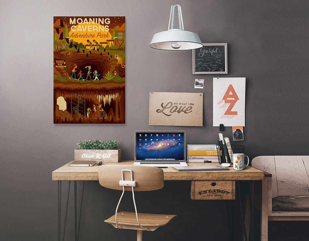 Moaning Caverns Adventure Park, California, Geometric, Stretched Canvas Canvas Lantern Press 