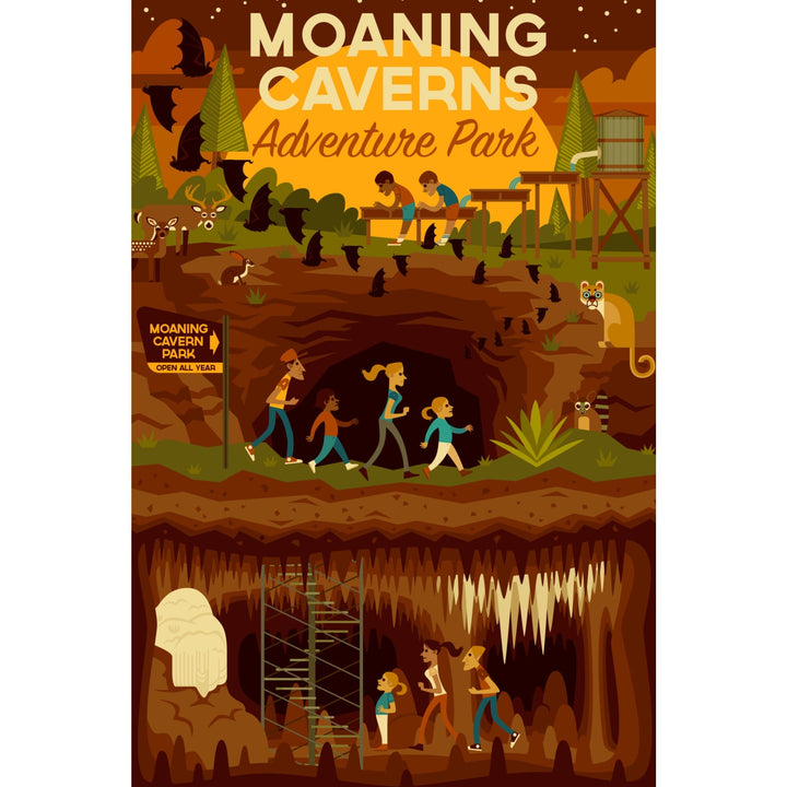 Moaning Caverns Adventure Park, California, Geometric, Stretched Canvas Canvas Lantern Press 