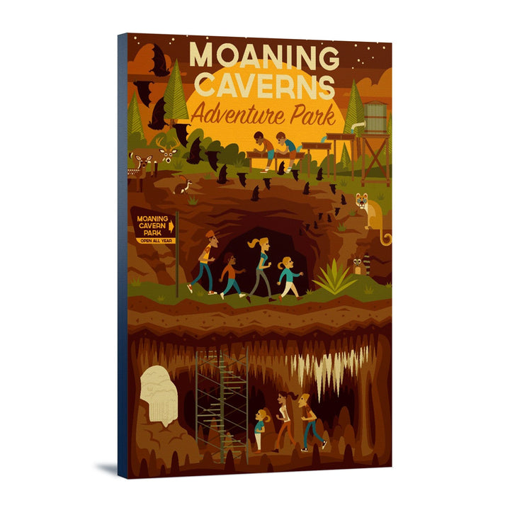 Moaning Caverns Adventure Park, California, Geometric, Stretched Canvas Canvas Lantern Press 