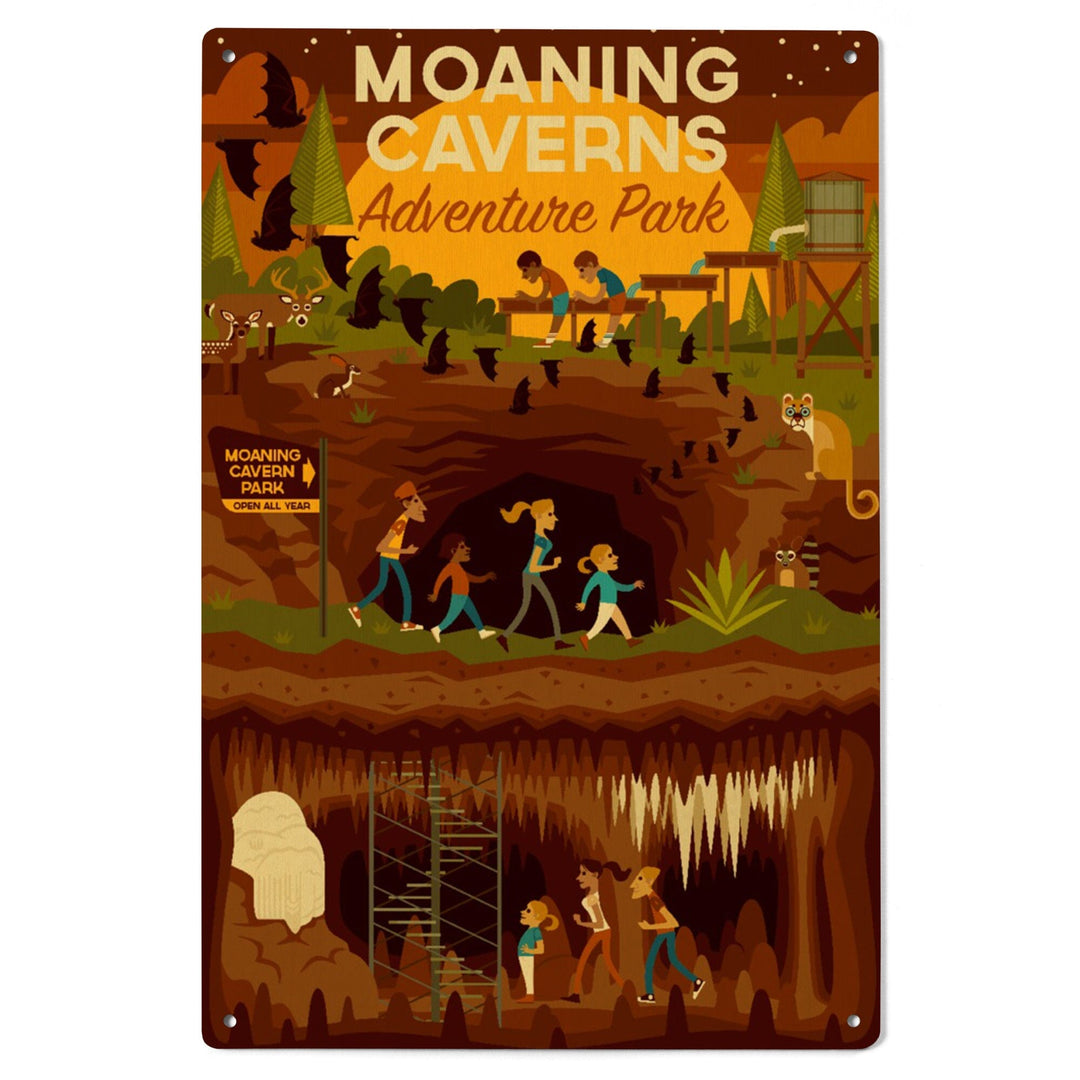 Moaning Caverns Adventure Park, California, Geometric, Wood Signs and Postcards Wood Lantern Press 