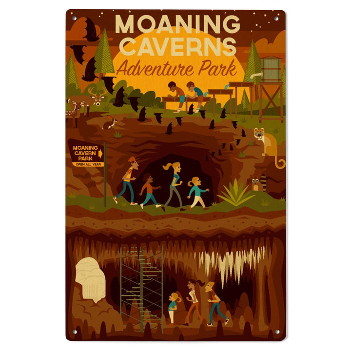 Moaning Caverns Adventure Park, California, Geometric, Wood Signs and Postcards Wood Lantern Press 