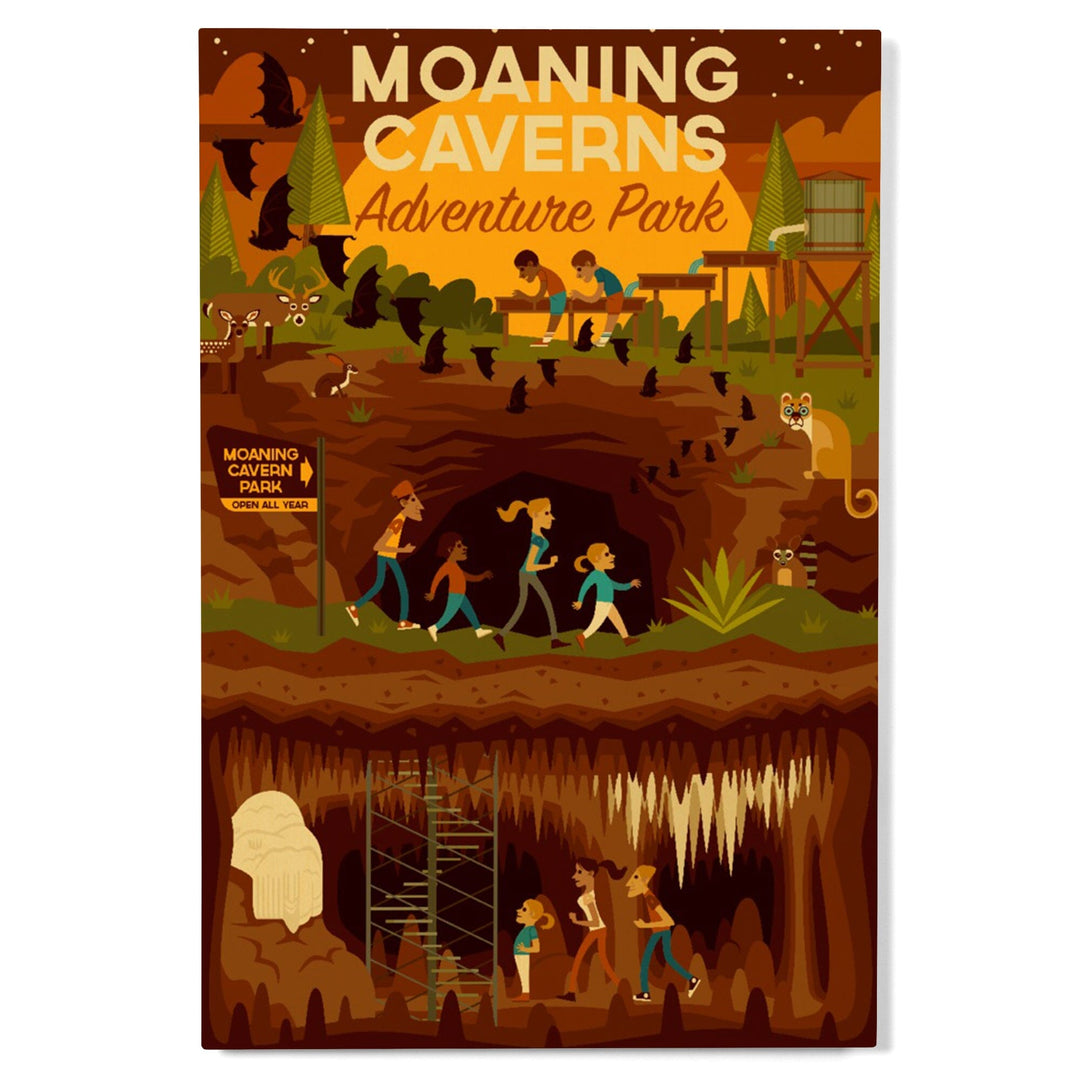 Moaning Caverns Adventure Park, California, Geometric, Wood Signs and Postcards Wood Lantern Press 