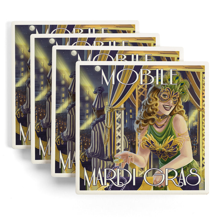 Mobile, Alabama, Mardi Gras, Coasters Coasters Lantern Press 