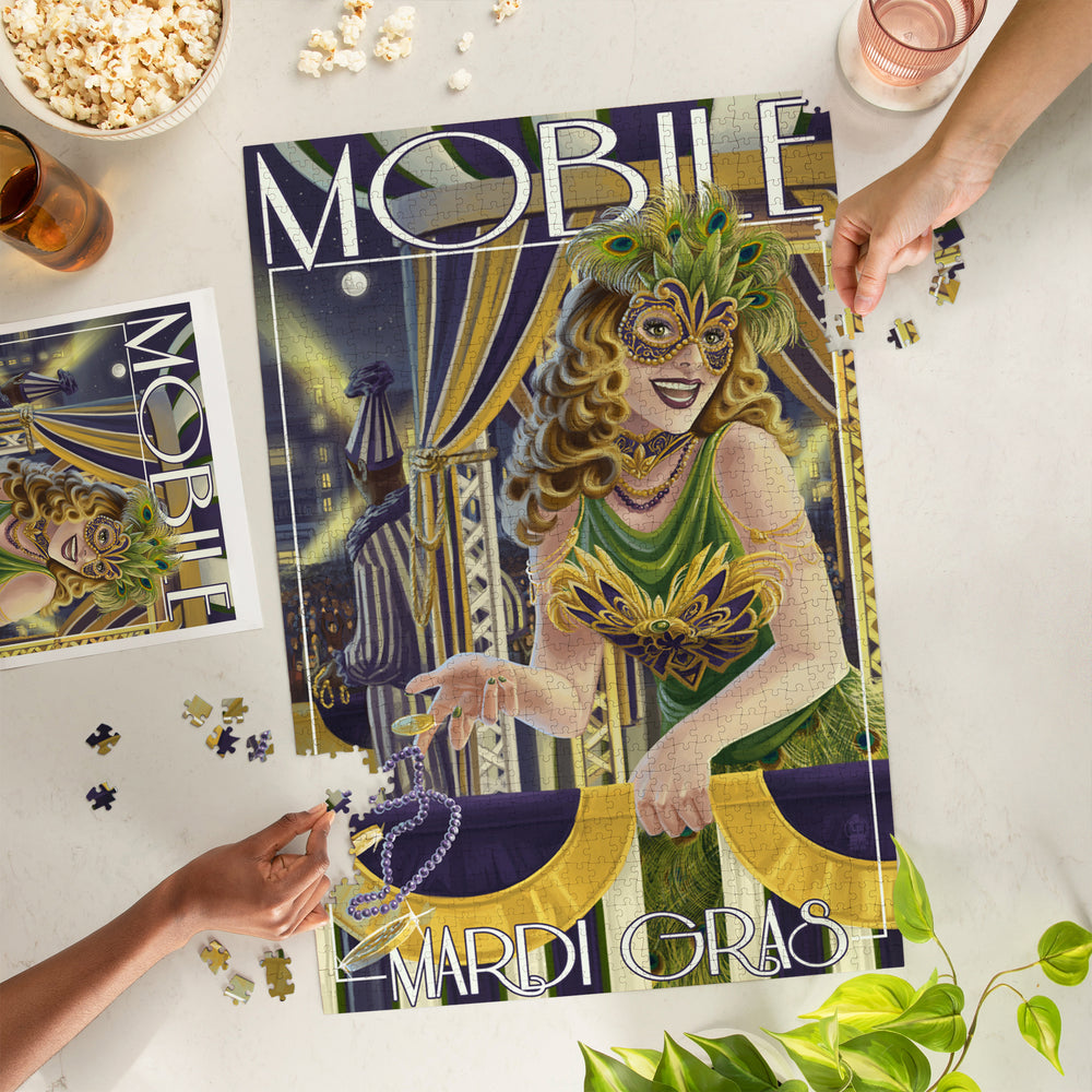 Mobile, Alabama, Mardi Gras, Jigsaw Puzzle Puzzle Lantern Press 