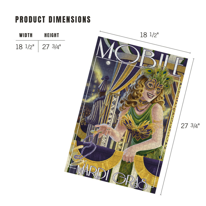 Mobile, Alabama, Mardi Gras, Jigsaw Puzzle Puzzle Lantern Press 
