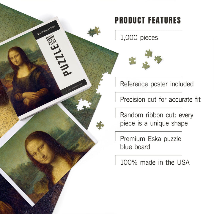 Mona Lisa (Artist: Leonardo da Vinci) c. 1503, Masterpiece Classic, Jigsaw Puzzle Puzzle Lantern Press 