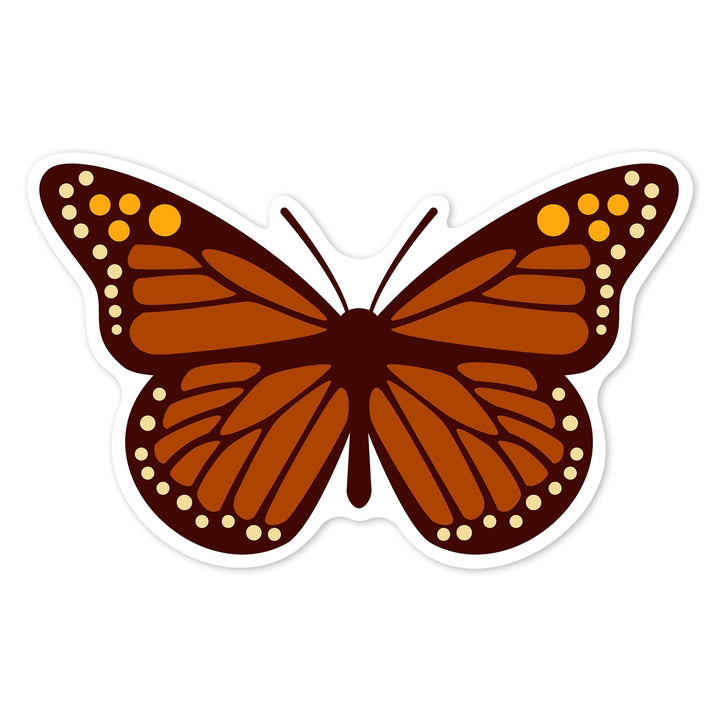 Monarch Butterfly, Geometric, Contour, Lantern Press Artwork, Vinyl Sticker Sticker Lantern Press 