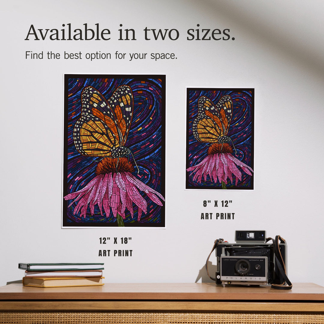 Monarch Butterfly, Paper Mosaic, Art & Giclee Prints Art Lantern Press 