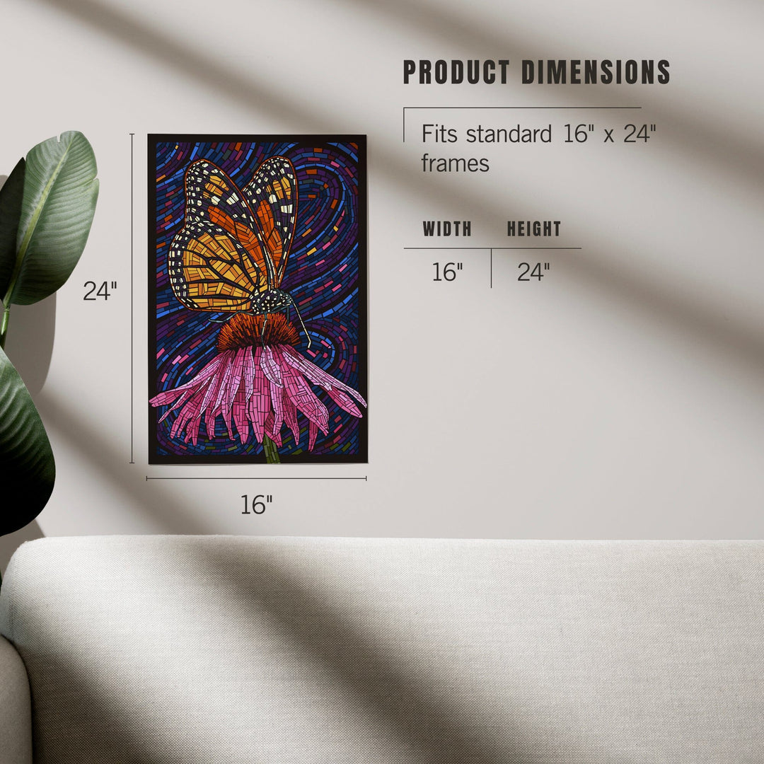 Monarch Butterfly, Paper Mosaic, Art & Giclee Prints Art Lantern Press 