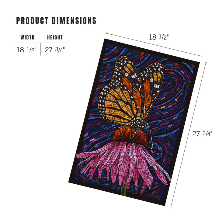 Monarch Butterfly, Paper Mosaic, Jigsaw Puzzle Puzzle Lantern Press 