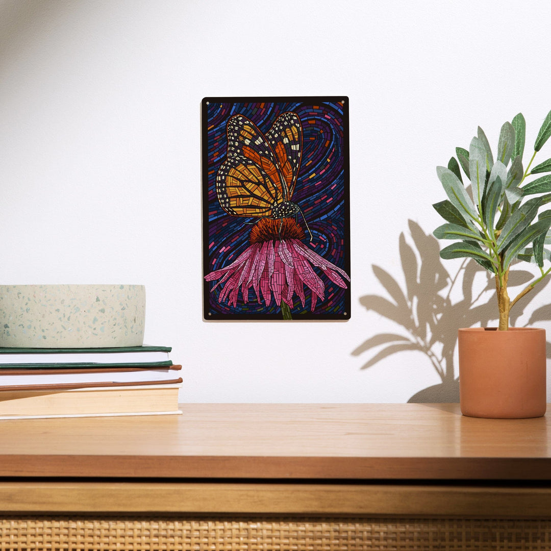 Monarch Butterfly, Paper Mosaic, Lantern Press Artwork, Wood Signs and Postcards Wood Lantern Press 