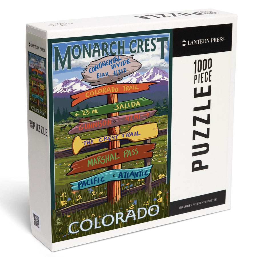 Monarch Crest, Colorado, Destination Signpost, Jigsaw Puzzle Puzzle Lantern Press 
